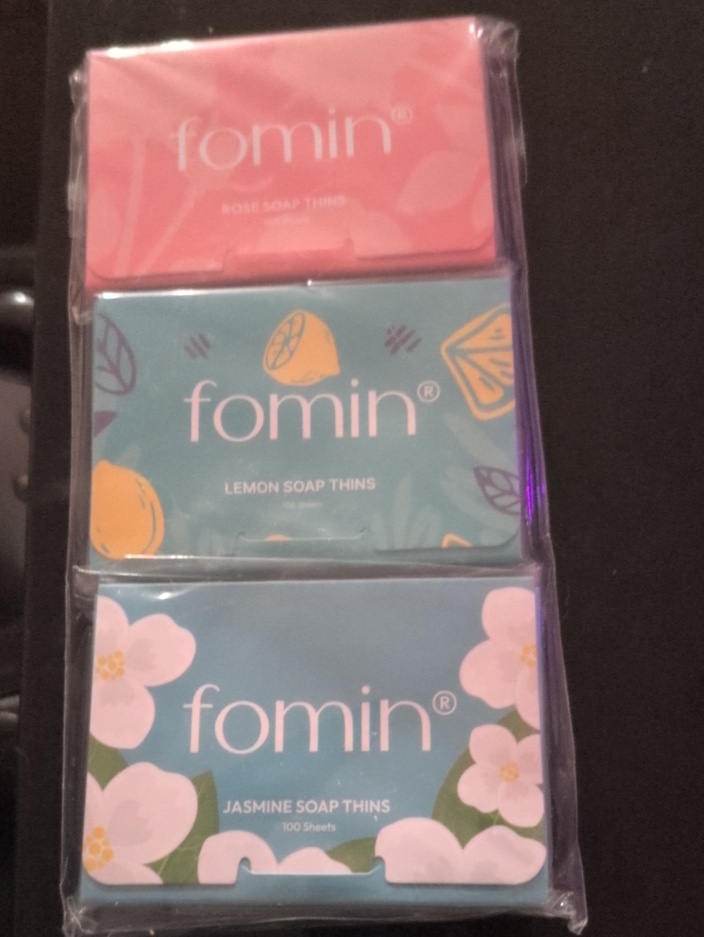 Pink, Teal & Blue Soap Thins Trio - Rose, Lemon & Jasmine